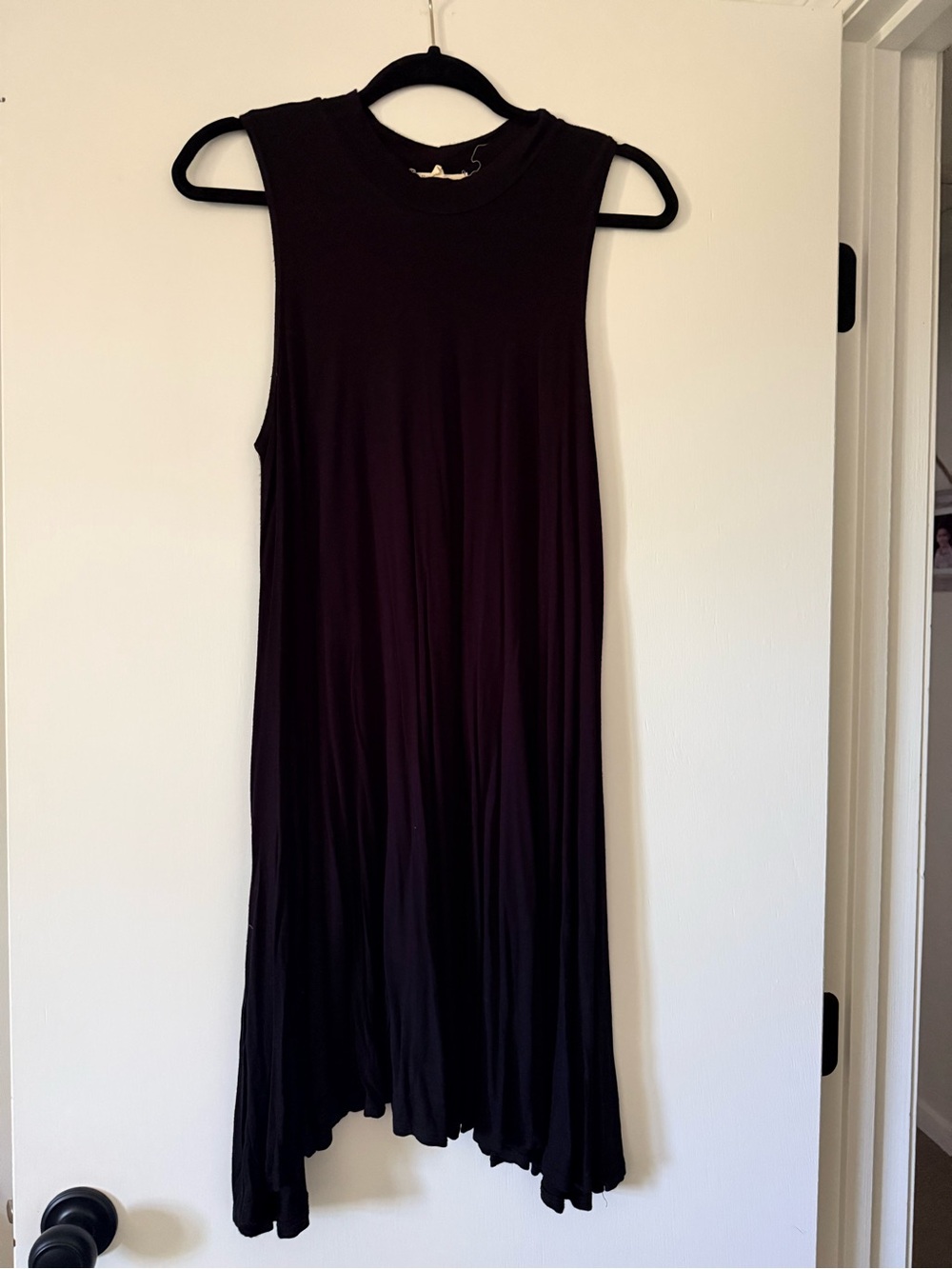 Rolla Coaster Sleeveless Asymmetrical Black Midi Dress